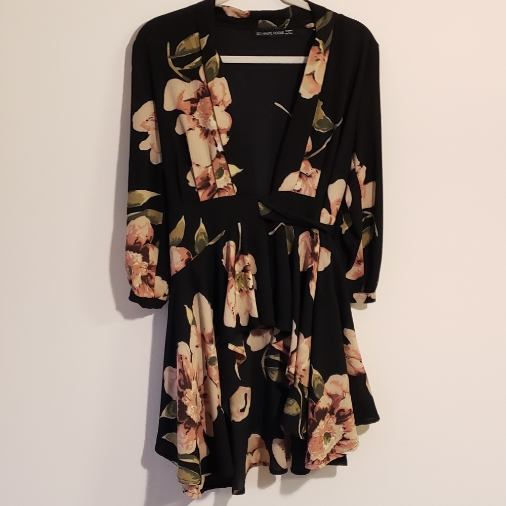 Floral Wrap Tunic Dress